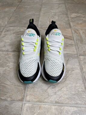 Nike Kids White Black Teal Neon Green Air Max Sneakers